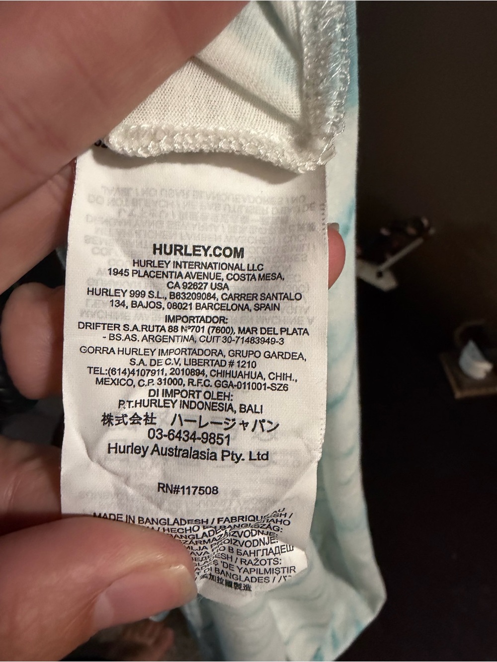 Hurley White & Teal Tie-Dye Muscle Tank - Picture 6 of 6